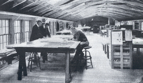 The Drafting-Room where every highway in the country is plotted on its respective State map, constantly revised and corrected