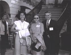 Federal Highway Administrator Rex Whitton and his wife, Callie Maud (center), pose with Mrs. Mary Connor, wife of Secretary of Commerce John T. Connor, at the White House before the Landscape-Landmark Tour.