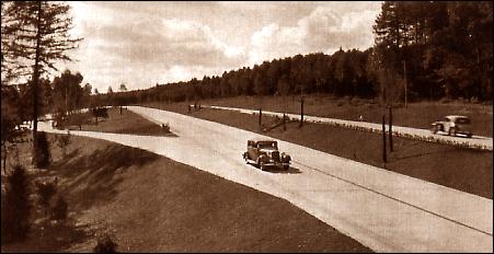 Photo of German concrete highway network in the 1930's.