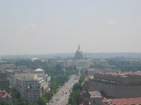 The United States Capitol sits at the eastern end of Pennsylvania Avenue. (photographed from the Bell Tower of the Old Post Pavilion).