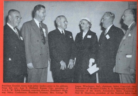 Before addressing the 1949 Highway Safety Conference, the President met with national safety leaders