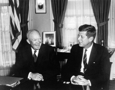 After the November 1960 election, President Eisenhower had a cordial meeting with his successor, Senator John F. Kennedy (D-Ma.), in the White House.