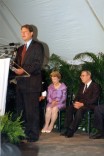 Lindy Boggs and Frank Turner listen to the Vice President's comments.