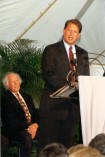 Al Gore, Sr., listens to his son, Vice President Al Gore