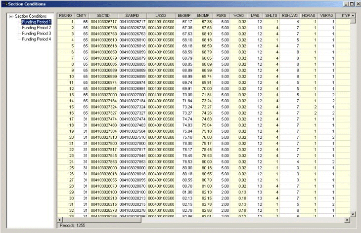 HERS-ST Screen Shot: Section Conditions Window.