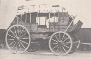 Photo of Stagecoach donated to Old Trails Road Committee of the D.A.R. by Buffalo Bill. Click for larger version of photo