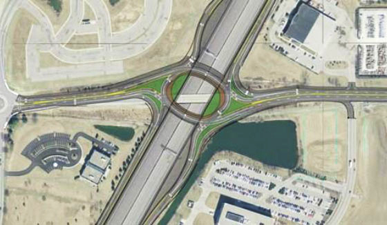 Photo: Indiana will build an oval-shaped roundabout over I-69. Credit: Indiana Department of Transportation