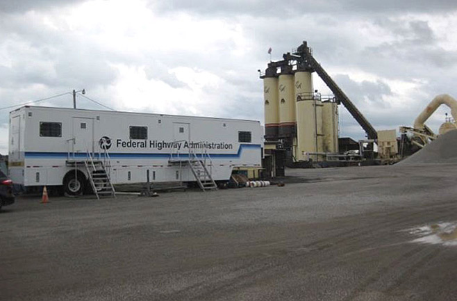 Photo: FHWAâ€™s Mobile Asphalt Testing Trailer conducts tests in Oklahoma.