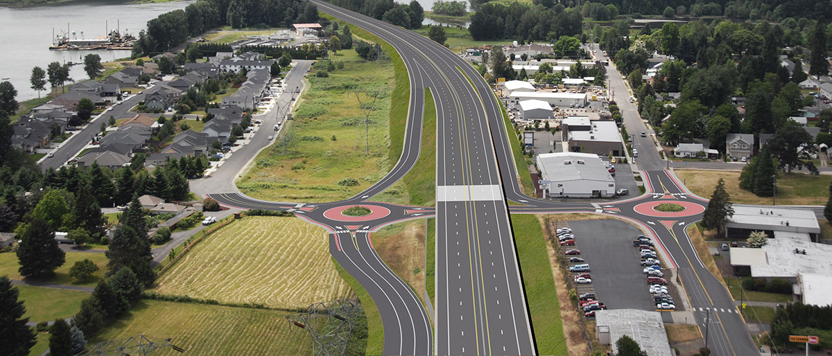 Visualization illustrates proposed roundabout project.