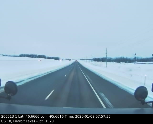 Photo of two-lane highway cleared of snow, seen on Minnesota Department of Transportation website.
