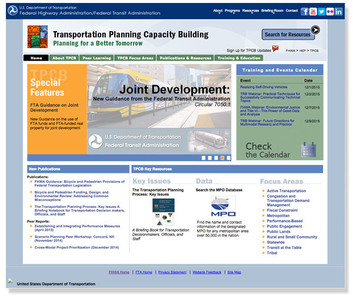 Transportation PLanning Capacity Building Website Screenshot