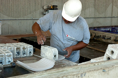 Photo Caption 2: Showcase participants visited a plant  to see how concrete panels are made.