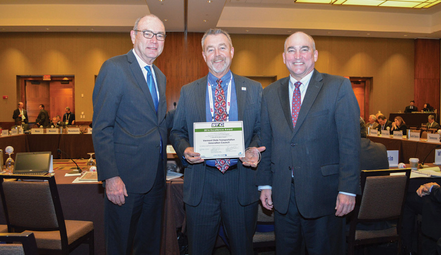 Photo of AASHTO Executive Director Bud Wright, Vermont Agency of Transportation Secretary Chris Cole and Federal Highway Administrator Gregory Nadeau.