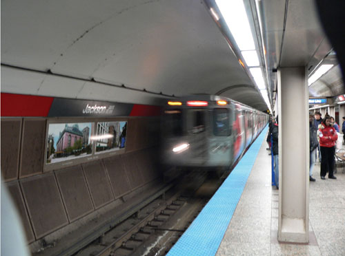 Picture of Chicago Transit subway in motion.