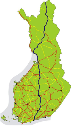 Map of Highway 4 (VT4 JÃ¤rvenpÃ¤Ã¤-Lahti) - Finland area