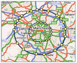 Map of Manchester congestion zone