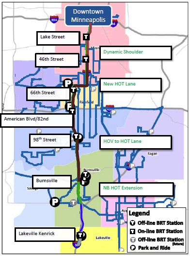 I-35W BRT overview map