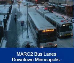 MARQ2 Bus Lanes, Downtown Minneapolis