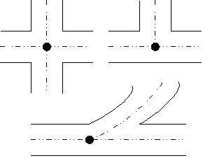 This image has three different types of intersections
