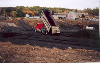 Dumping sand