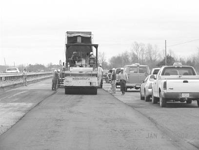 Photo of paving operation