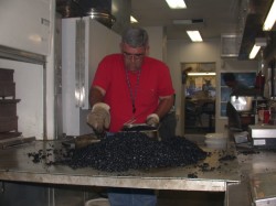 Mix preparation conducted inside mobile trailer