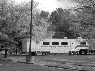 Photo of mobile asphalt mixture laboratory