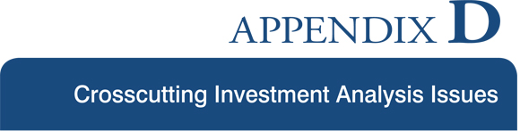 Appenix D Crosscutting Investment Analysis Issues