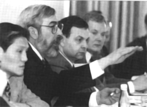 Photo of Charlie Han, Arthur Jacoby, Dennis Lebo, and James March