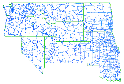 map of western states showing Rocky Mountain Double Western Uniformity Scenario Network