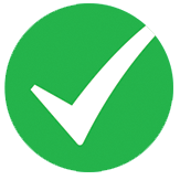 green and white icon depicting a checkmark