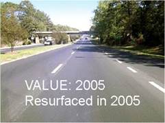 3 lane road resurfaced in 2005