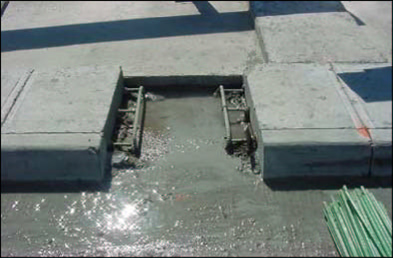 Figure 11. Front view of the saw cut curb