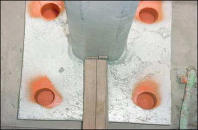 Figure 12. The pilot holes were marked with spray paint