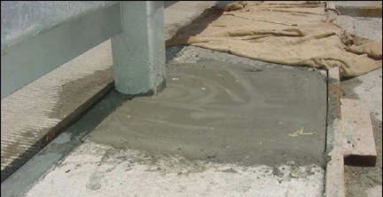 Figure 29. Type D concrete (5000 psi) concrete poured for the construction of the curbs and the concrete sidewalks