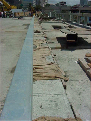 Figure 31. Moist burlap for curing the concrete