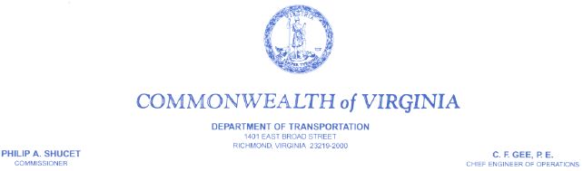 Commonwealth of Virginia Letter Head