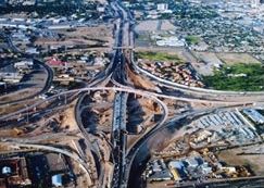 Photo of Big I interchange under construction