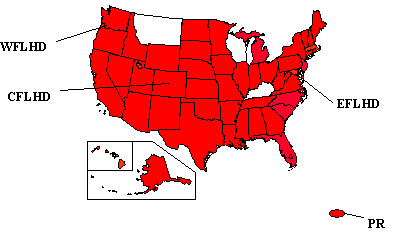 Graphic detailing the various areas throughout the United States for State Agency Responses