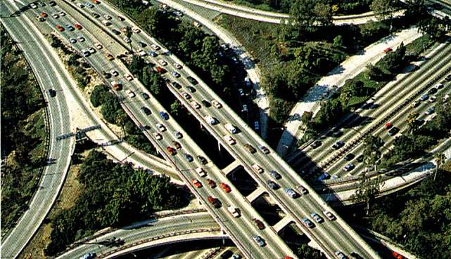 Photo: Highway Intersection with heavy traffic