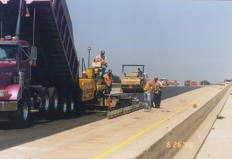 Highway workers at work