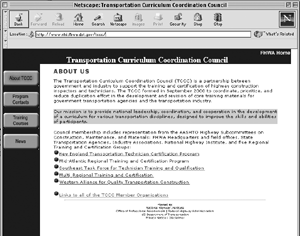 Screenshot of TCCC website