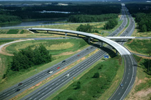 Aerial photo of highway