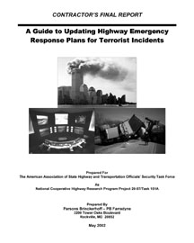 Cover: A Guide to Updating Highway Emergency Response Plans for Terrorist Incidents