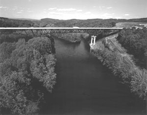 Bridge span over waterway