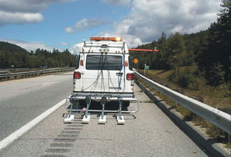 Geophysical technologies, such as the ground penetrating radar shown here, can be used to evaluate how well a pavement or bridge deck is holding up.