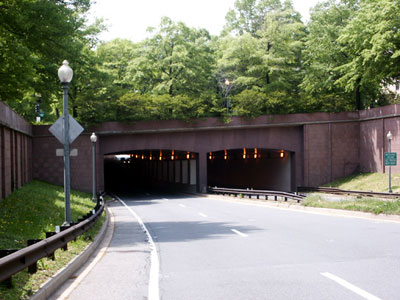 The east portal of the Barney Circle tunnel.