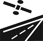 Logo. The Exploratory Advanced Research Program's logo of a satellite over a highway-representing operating systems and reducing congestion.