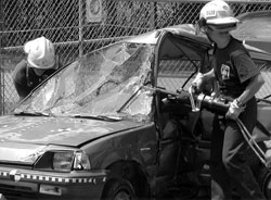 Fairfax County firefighters using crash-test vehicle for passenger