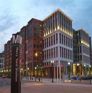 Picture of the U.S. DOT Headquarters building located on 1200 New Jersey Avenue S.E.  in Washington D.C.